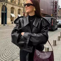 Cropped PU Jacket