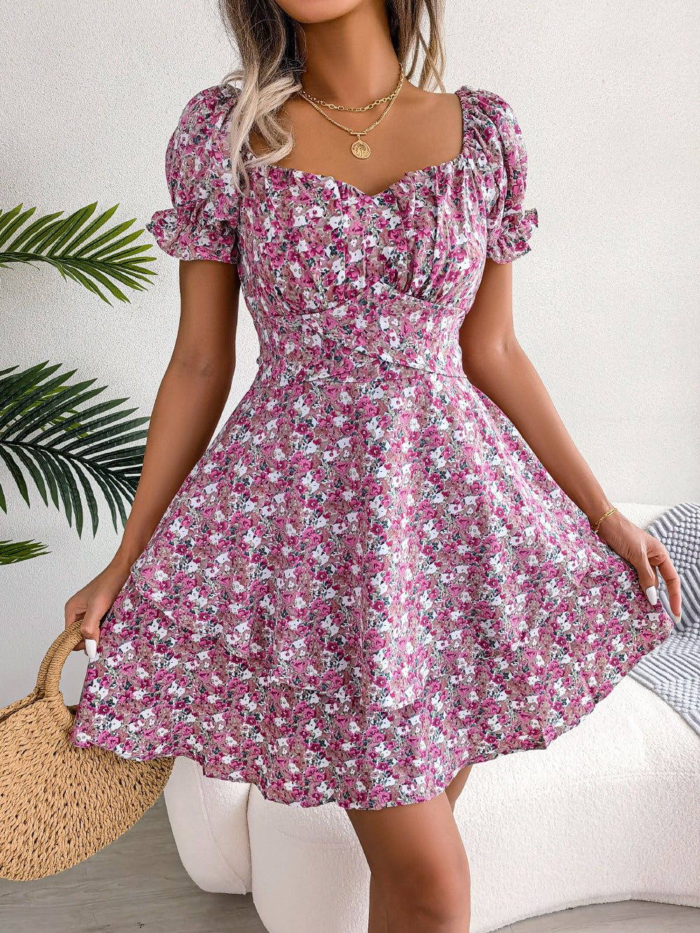 Floral Ruffle Mini Dress