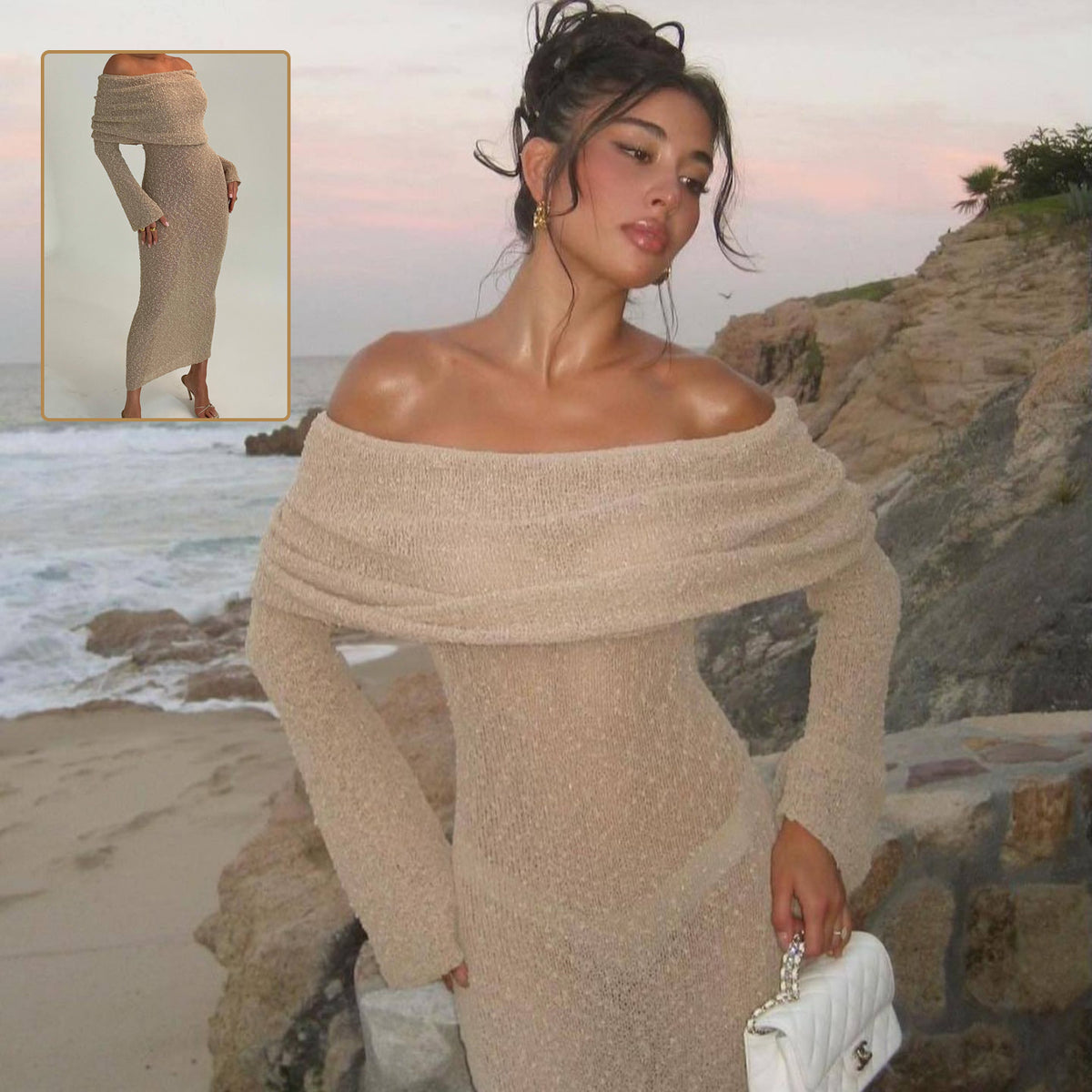 One-Shoulder Knit Dress