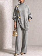 Asymmetric Sweater & Trouser Set