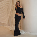 Asymmetric Top & Maxi Skirt Set