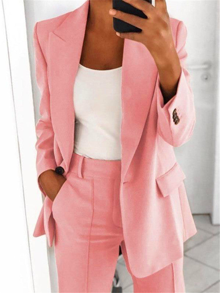 Single-Button Blazer & Trouser Set