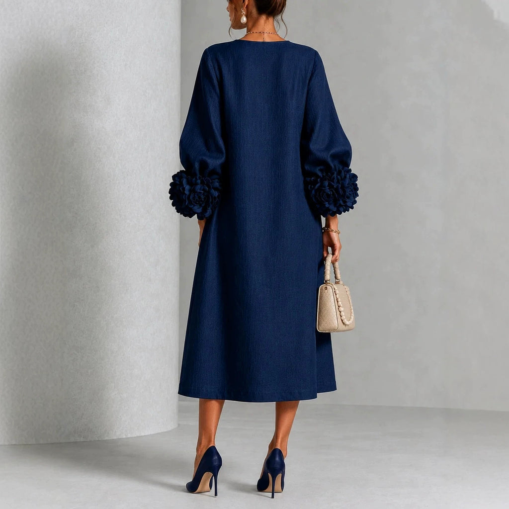 Floral-Detail Midi Dress