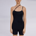 Asymmetric-Strap Short Romper