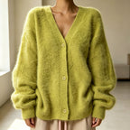 Relaxed V-Neck Button Cardigan