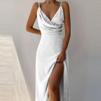 V-Neck Slit Midi Dress