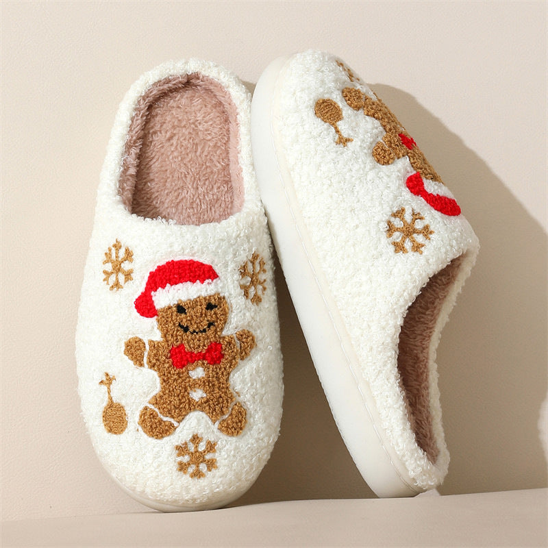 Gingerbread Plush House Slippers