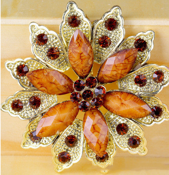 Geometric Rhinestone Brooch