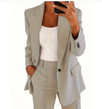 Single-Button Blazer & Trouser Set