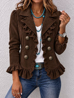 Long-Sleeve Buttoned Cardigan