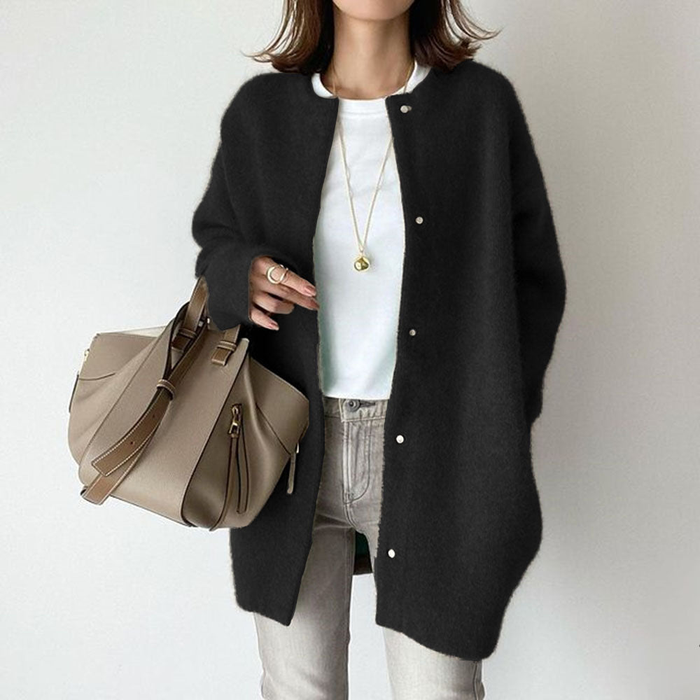 Relaxed Round-Neck Cardigan