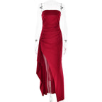 Strapless Pleated Maxi Dress