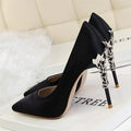 Satin Pointed-Toe Heels