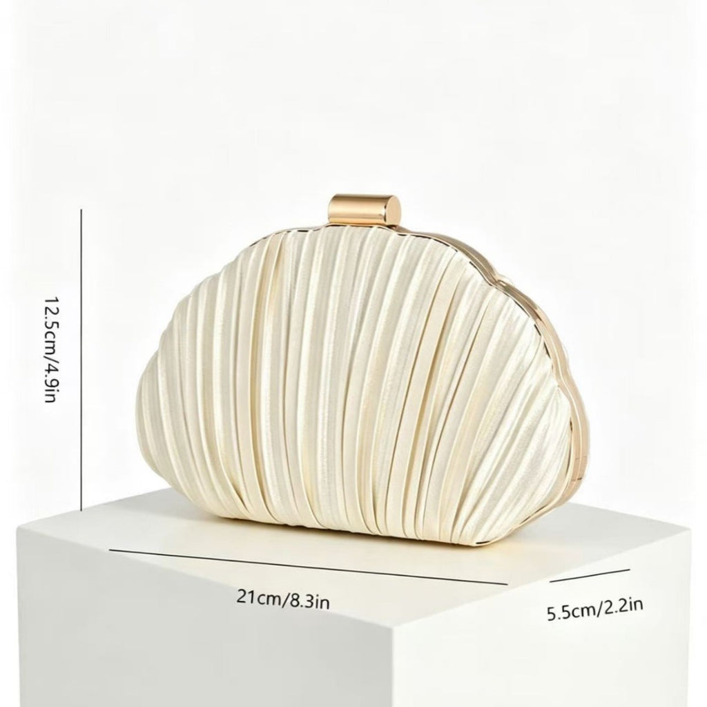 Shell-Shape Pleated Bag
