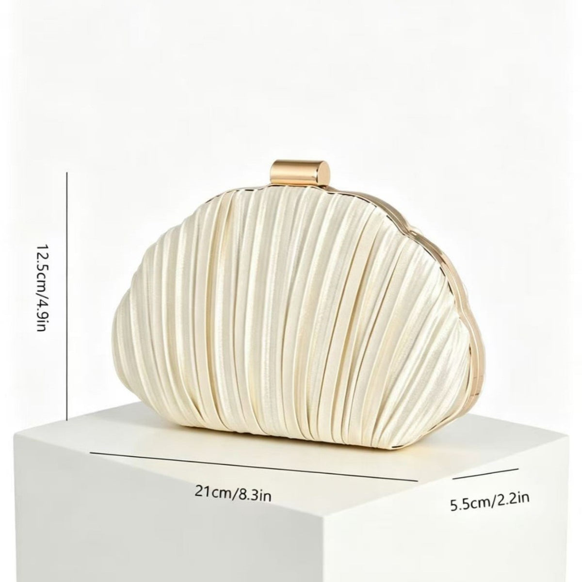 Shell-Shape Pleated Bag