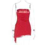 Strapless Slit Mini Dress