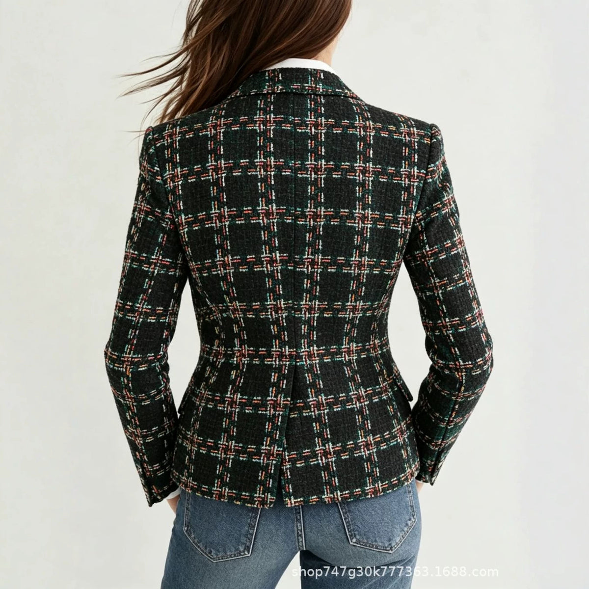 Cropped Jacquard Blazer