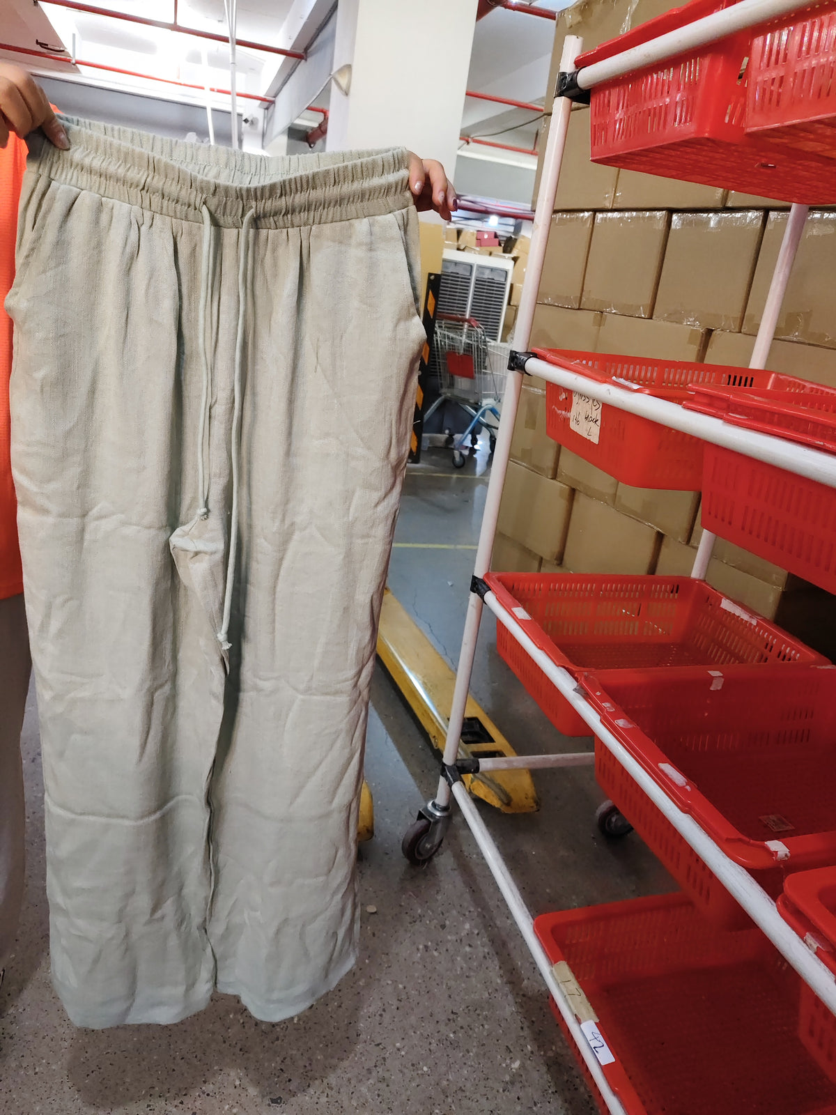 Drawstring Wide-Leg Trousers