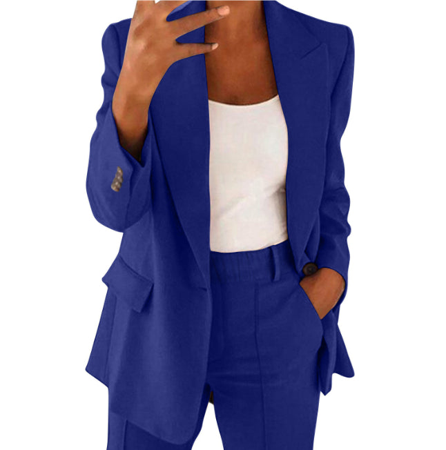 Single-Button Blazer & Trouser Set