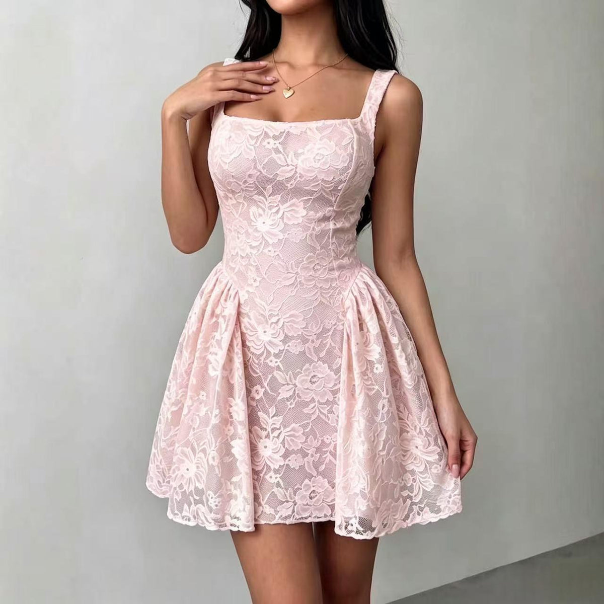 Lace Camisole Mini Dress