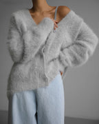 Relaxed V-Neck Button Cardigan