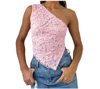 Asymmetric Lace-Back Top