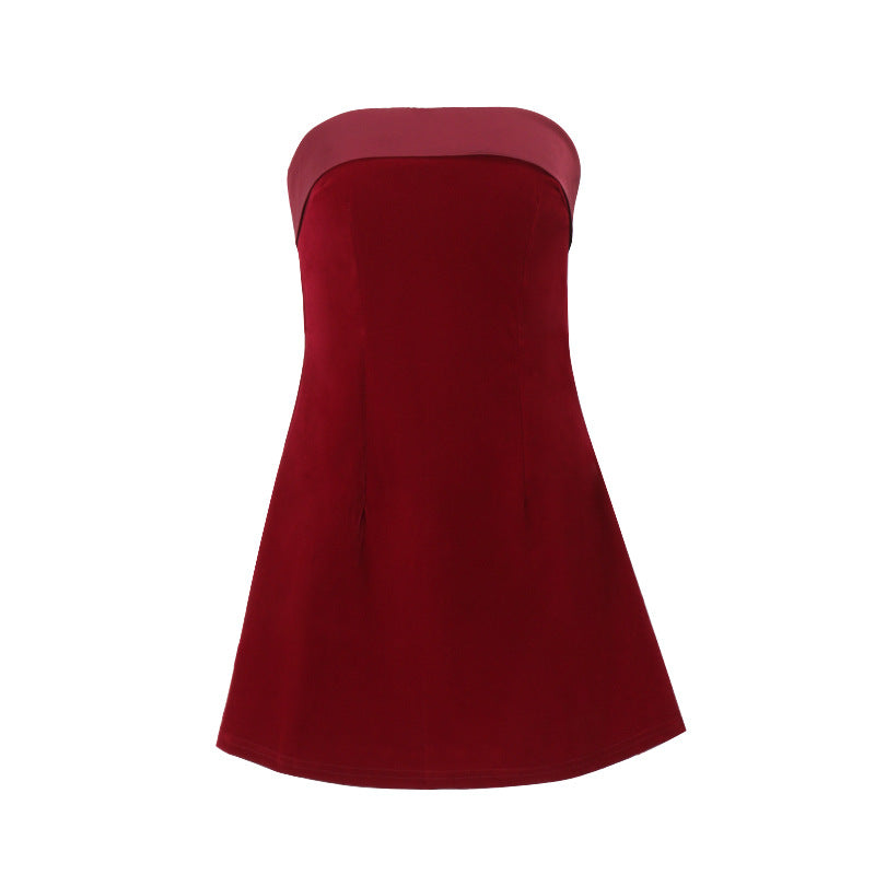 Strapless Zip Mini Dress