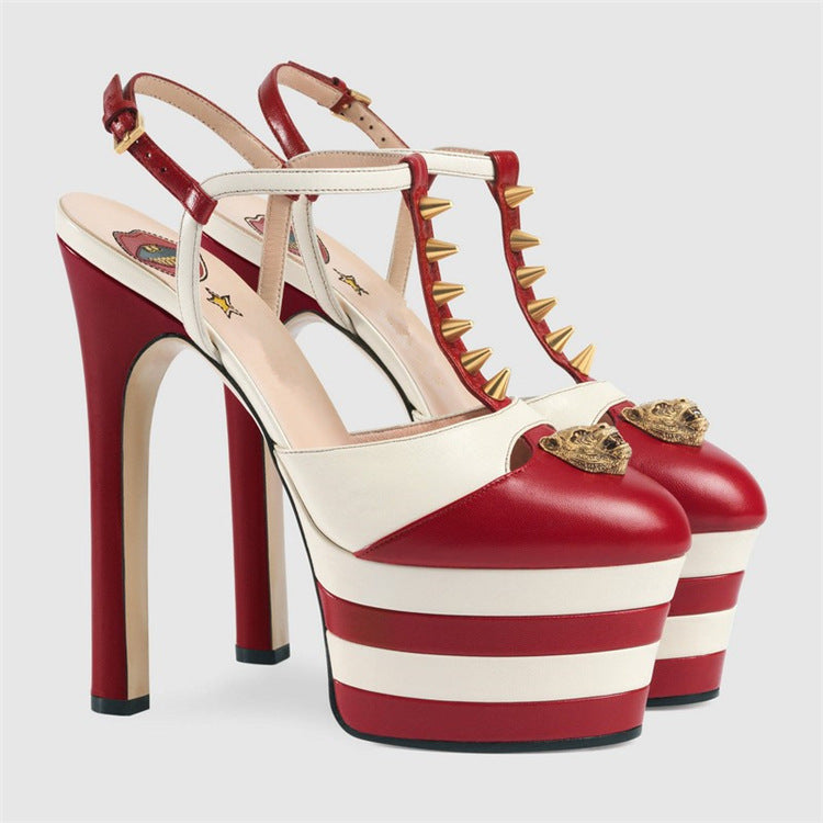 Buckle-Detail Block Heels