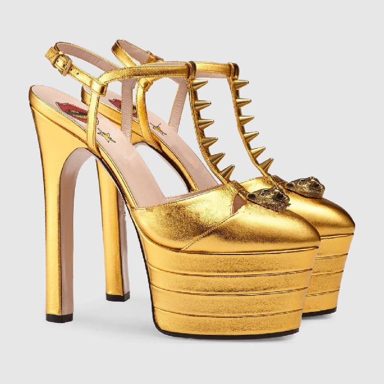 Buckle-Detail Block Heels