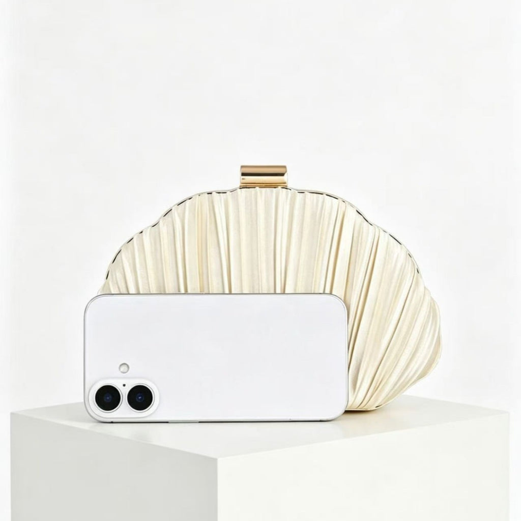 Shell-Shape Pleated Bag