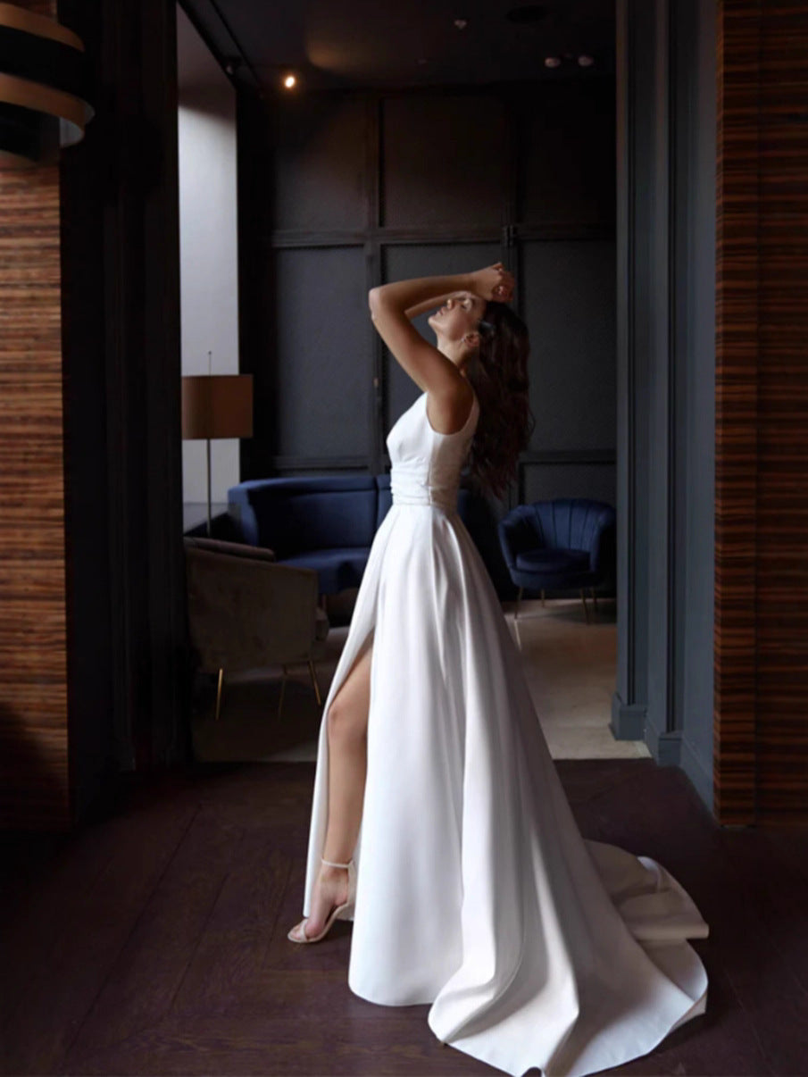 Sleeveless White Maxi Dress