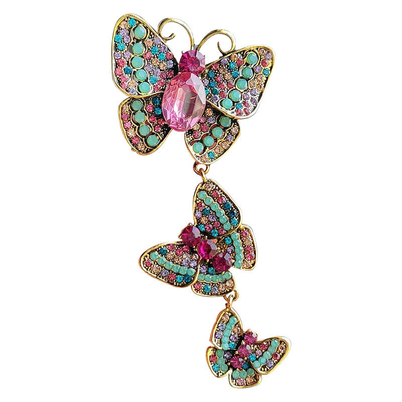 Triple Butterfly Brooch
