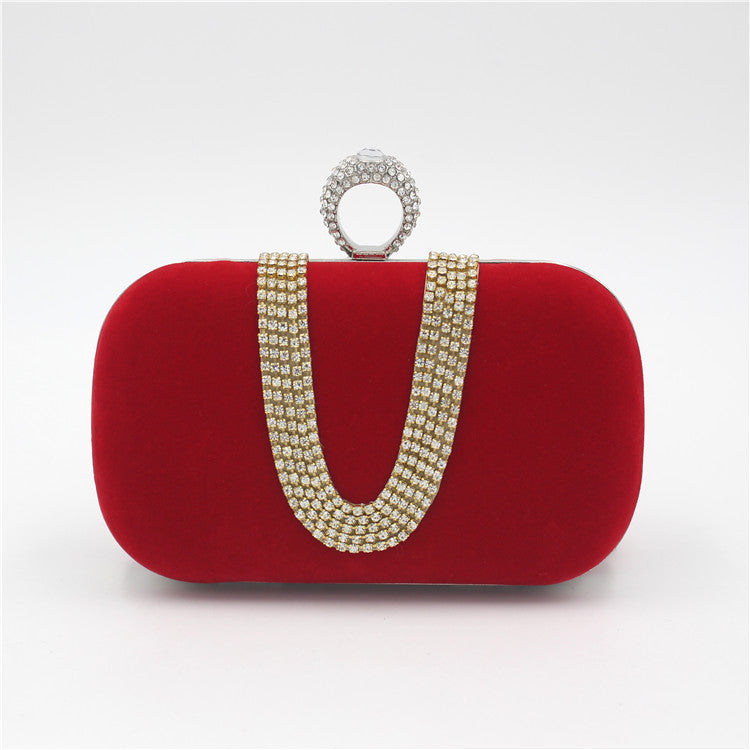 Rhinestone Velvet Evening Clutch