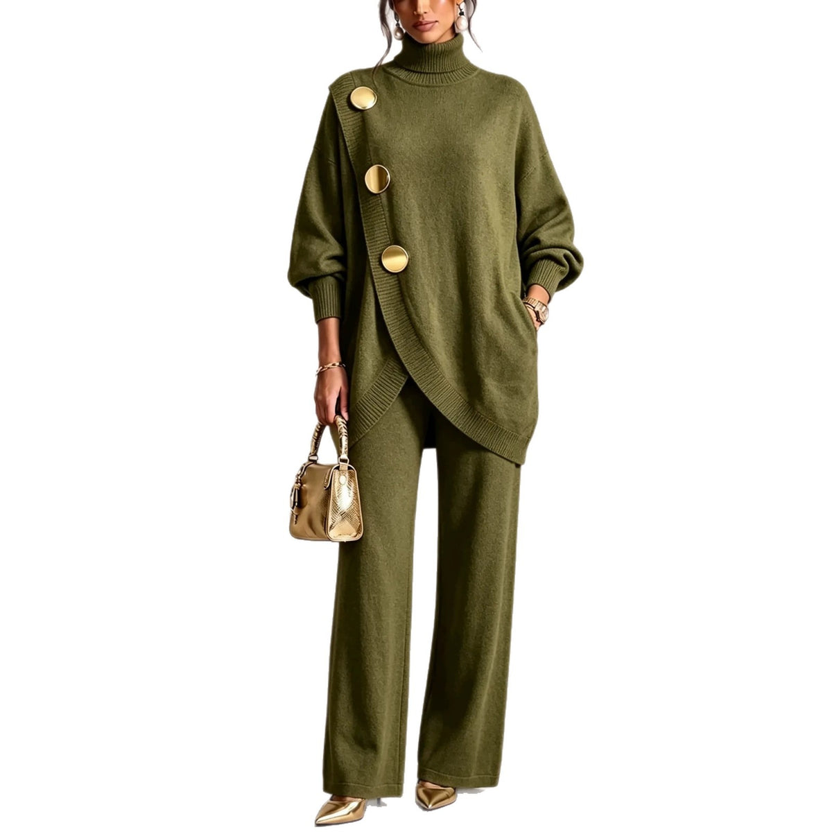 Asymmetric Sweater & Trouser Set