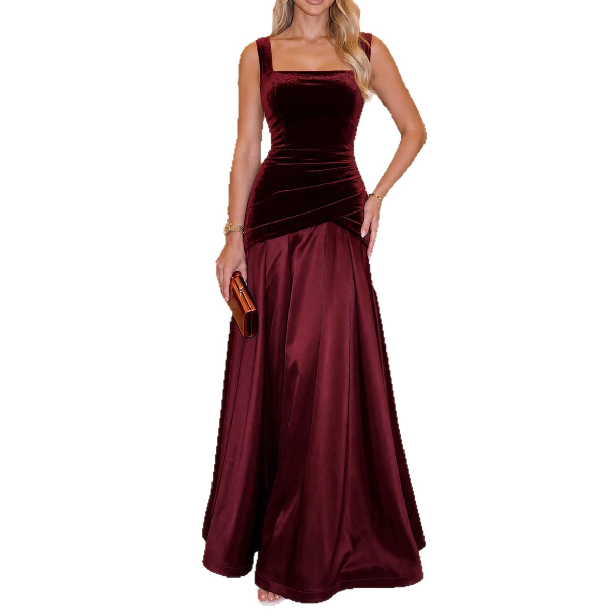 Velvet Open-Back Maxi Dress