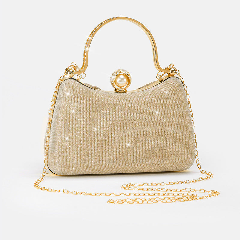 Pleated Shimmer Evening Bag