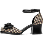 Square-Toe Fabric Pumps