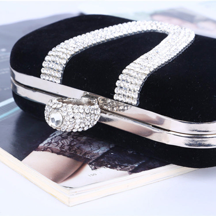 Rhinestone Velvet Evening Clutch