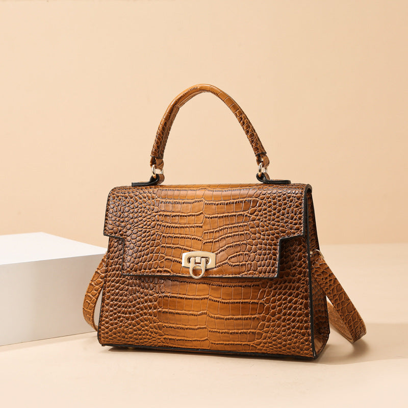 Crocodile-Effect PU Tote