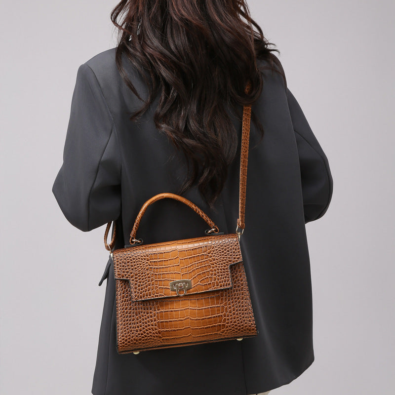 Crocodile-Effect PU Tote