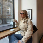 Cropped Belted Trench Coat