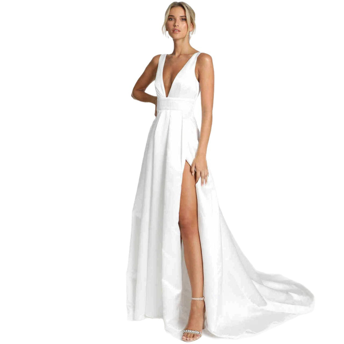 Slit Bridal Maxi Dress