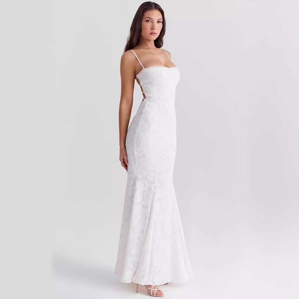 Square-Neck Strappy Maxi Dress