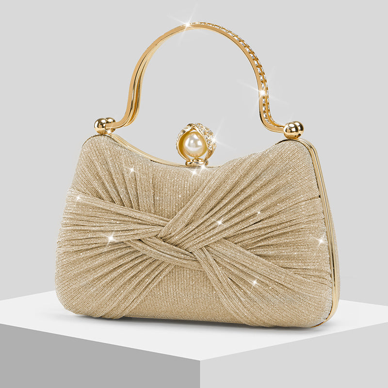 Pleated Shimmer Evening Bag