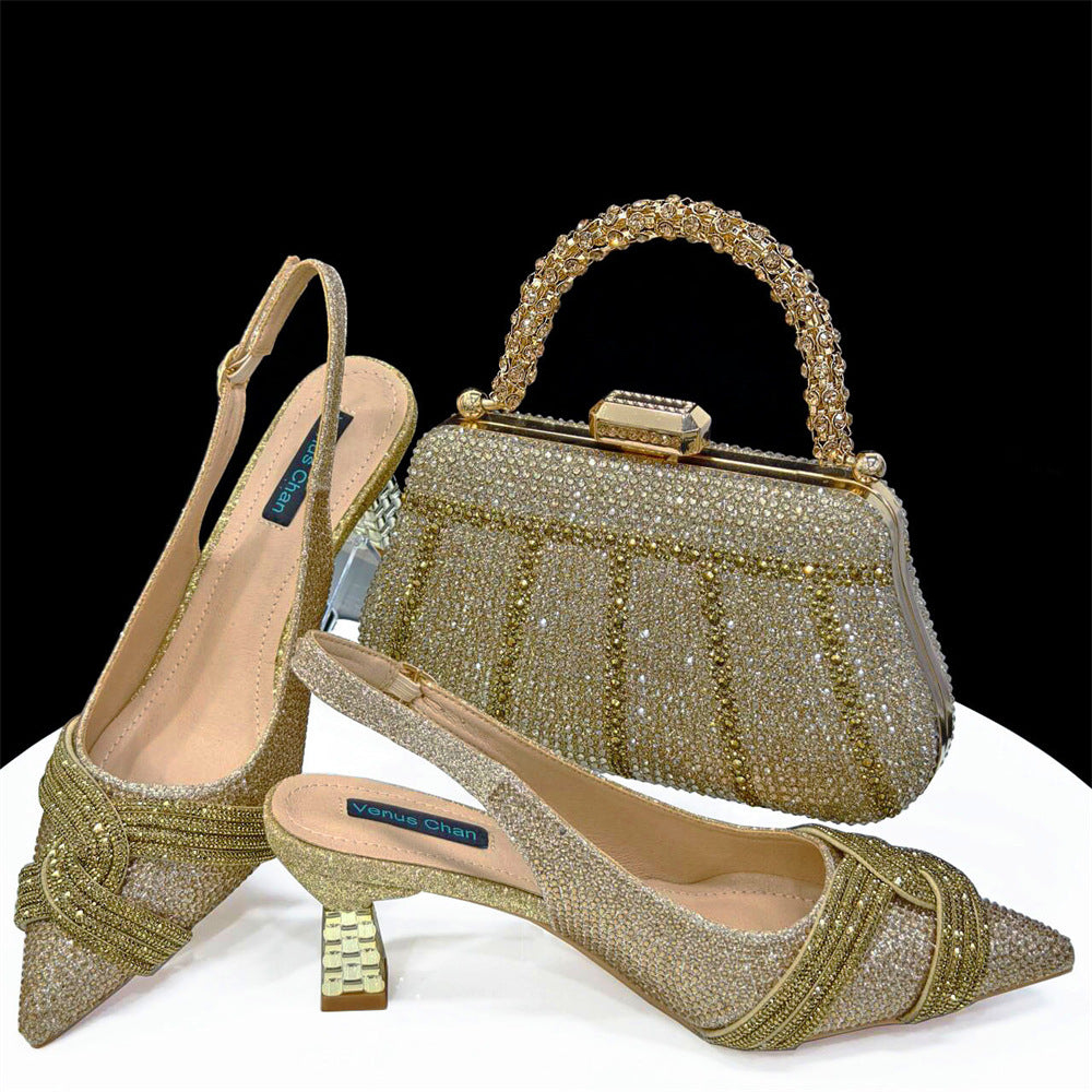 Embellished Shoe & Bag Set