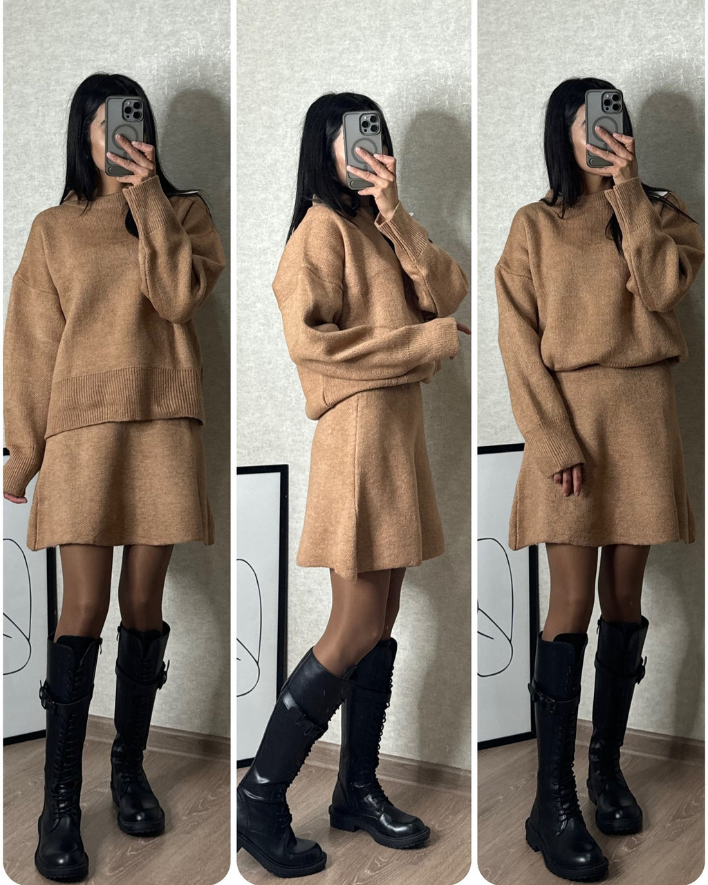 Knit Pullover & Mini Skirt Set