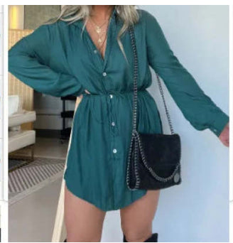 Button-Front Long-Sleeve Romper