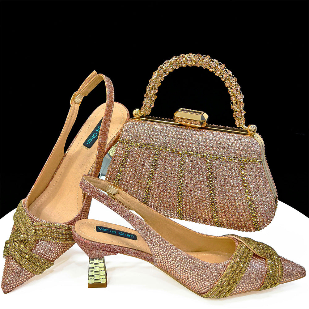 Embellished Shoe & Bag Set