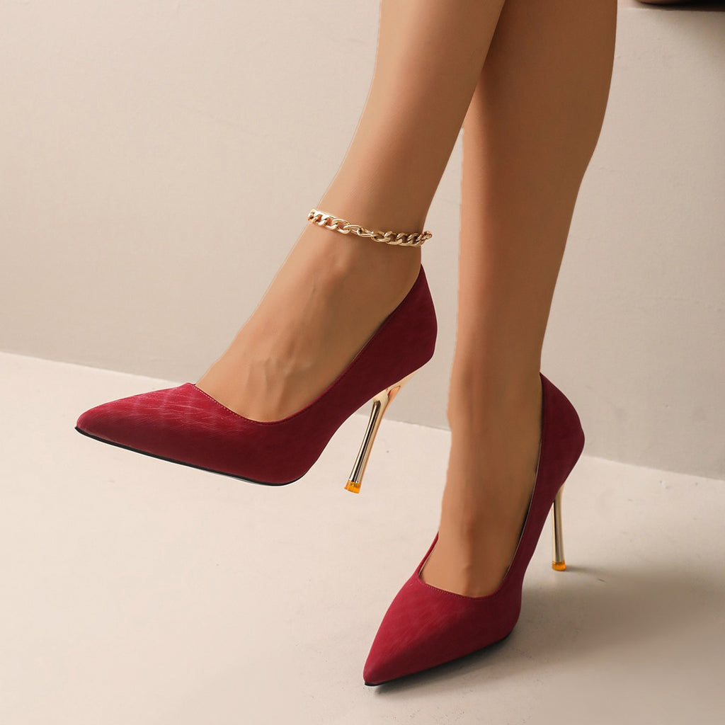 Pointed-Toe PU Pumps