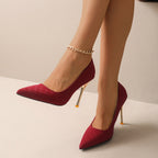 Pointed-Toe PU Pumps